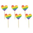 dekoracje do mufinek na marsz rownosci pikery teczowe serca lgbt 6 szt
