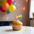 dekoracje do mufinek na pride month parade rownosci pikery teczowe serca lgbt 6 szt