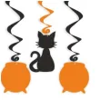 dekoracje do powieszenia na andrzejki swiderki wiszace czarny kot i kociol czarownicy 6 szt
