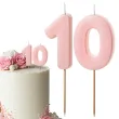 dekoracje na 10 urodziny swieczki na tort liczba 10 rozowy 4 5 cm 2 szt