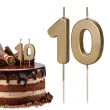 dekoracje na 10 urodziny swieczki na tort liczba 10 zloty 4 5 cm 2 szt
