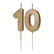 dekoracje na 10 urodziny swieczki na tort liczba 10 zloty 4 5 cm 2 szt