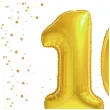 dekoracje na 10 urodziny zestaw balonow liczba 10 zloty 33 dgt 2 elementy