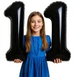 dekoracje na 11 urodziny rocznice zestaw balonow xl liczba 11 czarny 39 dgt 2 szt