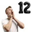 dekoracje na 12 urodziny rocznice zestaw balonow xl liczba 12 czarny 39 dgt 2 szt