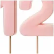 dekoracje na 12 urodziny swieczki na tort liczba 12 rozowy 4 5 cm 2 szt