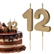 dekoracje na 12 urodziny swieczki na tort liczba 12 zloty 4 5 cm 2 szt