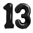 dekoracje na 13 urodziny rocznice zestaw balonow xl liczba 13 czarny 39 dgt 2 szt