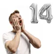 dekoracje na 14 urodziny rocznice zestaw balonow liczba 14 srebrny 39 dgt 2 elementy