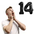 dekoracje na 14 urodziny rocznice zestaw balonow xl liczba 14 czarny 39 dgt 2 szt