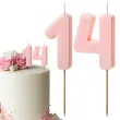 dekoracje na 14 urodziny swieczki na tort liczba 14 rozowy 4 5 cm 2 szt