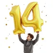 dekoracje na 14 urodziny zestaw balonow liczba 14 zloty 33 dgt 2 elementy