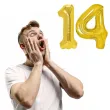 dekoracje na 14 urodziny zestaw balonow liczba 14 zloty 33 dgt 2 elementy