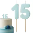 dekoracje na 15 urodziny swieczki na tort liczba 15 niebieski 4 5 cm 2 szt