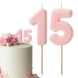 dekoracje na 15 urodziny swieczki na tort liczba 15 rozowy 4 5 cm 2 szt