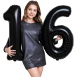 dekoracje na 16 urodziny rocznice zestaw balonow xl liczba 16 czarny 39 dgt 2 szt