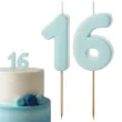 dekoracje na 16 urodziny swieczki na tort liczba 16 niebieski 4 5 cm 2 szt