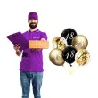 dekoracje na 18 urodziny balony happy birthday liczba 18 mix z konfetti czarno zlote 12 x6