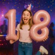 dekoracje na 18 urodziny osiemnastke zestaw balonow liczba 18 rozowy jasny 34 dgt 2 szt