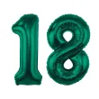 dekoracje na 18 urodziny osiemnastke zestaw balonow xl liczba 18 butelkowy zielony 39 dgt