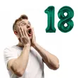 dekoracje na 18 urodziny osiemnastke zestaw balonow xl liczba 18 butelkowy zielony 39 dgt
