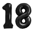 dekoracje na 18 urodziny osiemnastke zestaw balonow xl liczba 18 czarny 39 dgt 2 szt