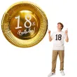 dekoracje na 18 urodziny osiemnastke zlote talerzyki papierowe 18th birthday okragle 18 x6