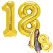 dekoracje na 18 urodziny zestaw balonow liczba 18 zloty 33 dgt 2 elementy