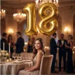 dekoracje na 18 urodziny zestaw balonow liczba 18 zloty 33 dgt 2 elementy