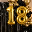 dekoracje na 18 urodziny zestaw balonow liczba 18 zloty 33 dgt 2 elementy