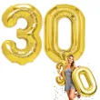 dekoracje na 18 urodziny zestaw balonow liczba 30 zloty 33 dgt 2 elementy