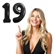 dekoracje na 19 urodziny rocznice zestaw balonow xl liczba 19 czarny 39 dgt 2 szt