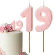 dekoracje na 19 urodziny swieczki na tort liczba 19 rozowy 4 5 cm 2 szt