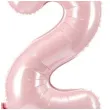 dekoracje na 2 urodziny dla dziewczynki balon foliowy cyfra 2 stojaca rozowy partydeco