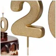 dekoracje na 20 urodziny swieczki na tort liczba 20 zloty 4 5 cm 2 szt