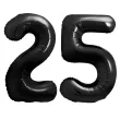 dekoracje na 25 urodziny rocznice zestaw balonow xl liczba 25 czarny 39 dgt 2 szt