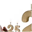 dekoracje na 25 urodziny swieczki na tort liczba 25 zloty 4 5 cm 2 szt