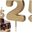 dekoracje na 25 urodziny swieczki na tort liczba 25 zloty 4 5 cm 2 szt