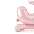 dekoracje na 3 urodziny dla dziewczynki balon foliowy cyfra 3 stojaca rozowy partydeco