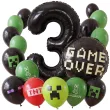 dekoracje na 3 urodziny gracza balony minecraft creeper zielone czarne gaming tnt enderman x17