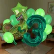 dekoracje na 3 urodziny zestaw balonow dinozaur t rex tyranozaur liczba 3 zielony 9 szt