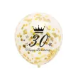 dekoracje na 30 urodziny balony transparentne z konfetti happy birthday liczba 30 zlote 12