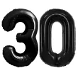dekoracje na 30 urodziny rocznice zestaw balonow xl liczba 30 czarny 39 dgt 2 szt