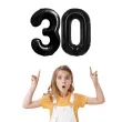 dekoracje na 30 urodziny rocznice zestaw balonow xl liczba 30 czarny 39 dgt 2 szt