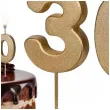 dekoracje na 30 urodziny swieczki na tort liczba 30 zloty 4 5 cm 2 szt