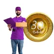 dekoracje na 30 urodziny zlote metalizowane talerzyki papierowe 30th birthday okragle 18 x6