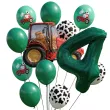 dekoracje na 4 urodziny zestaw balonow farma czerwony traktor wiejskie party