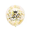 dekoracje na 40 urodziny balony transparentne z konfetti happy birthday liczba 40 zlote 12