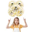 dekoracje na 40 urodziny balony transparentne z konfetti happy birthday liczba 40 zlote 12