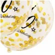 dekoracje na 40 urodziny balony transparentne z konfetti happy birthday liczba 40 zlote 12